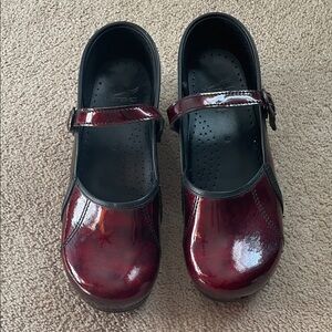 Dansko Glossy Maroon Kids Dress Shoes